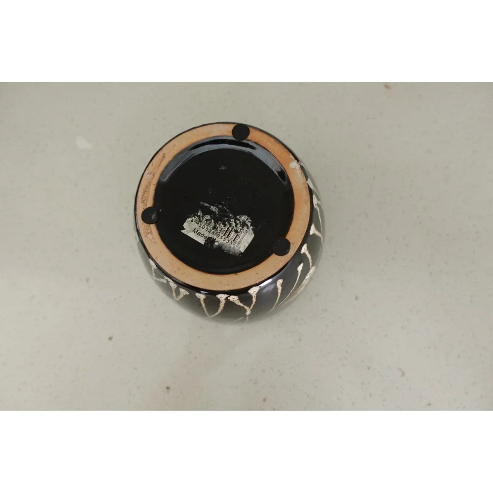 Beautiful High Gloss Black Pottery Flower pot planter‎